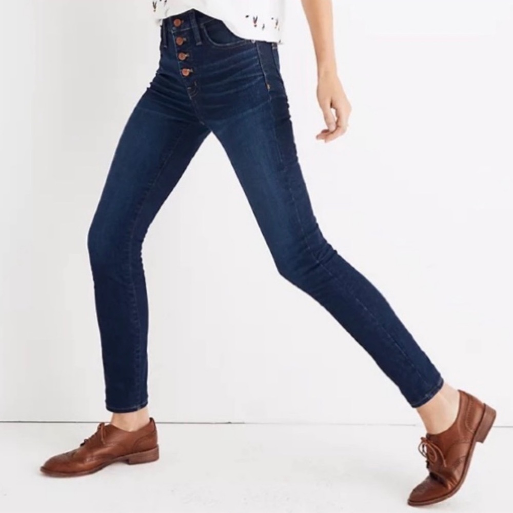Madewell Button Fly 10” High Rise Skinny Jeans Size 30